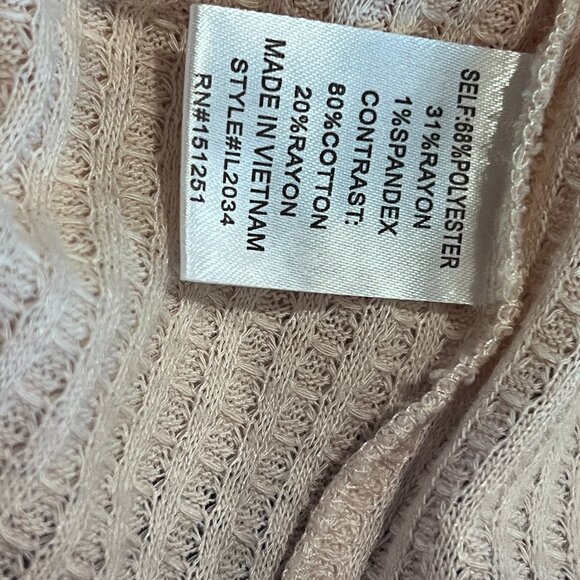 Ivy May Waffle Knit Boho Top M Oversized Patchwork Sleeves Floral Colorblock - Picture 8 of 9